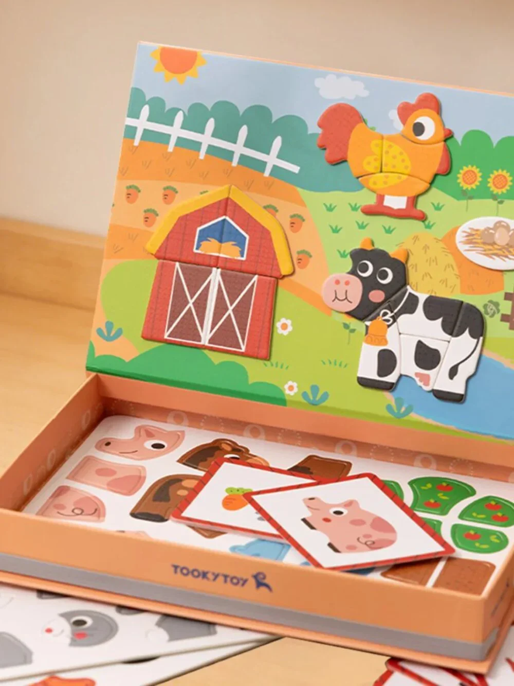 NEW Montessori Magnetic Farm Puzzle Learning Game Educational Travel Toy Kids